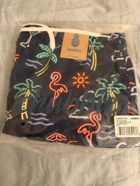 chubbies Navy Neon Flamingo & Palm Print Shorts
